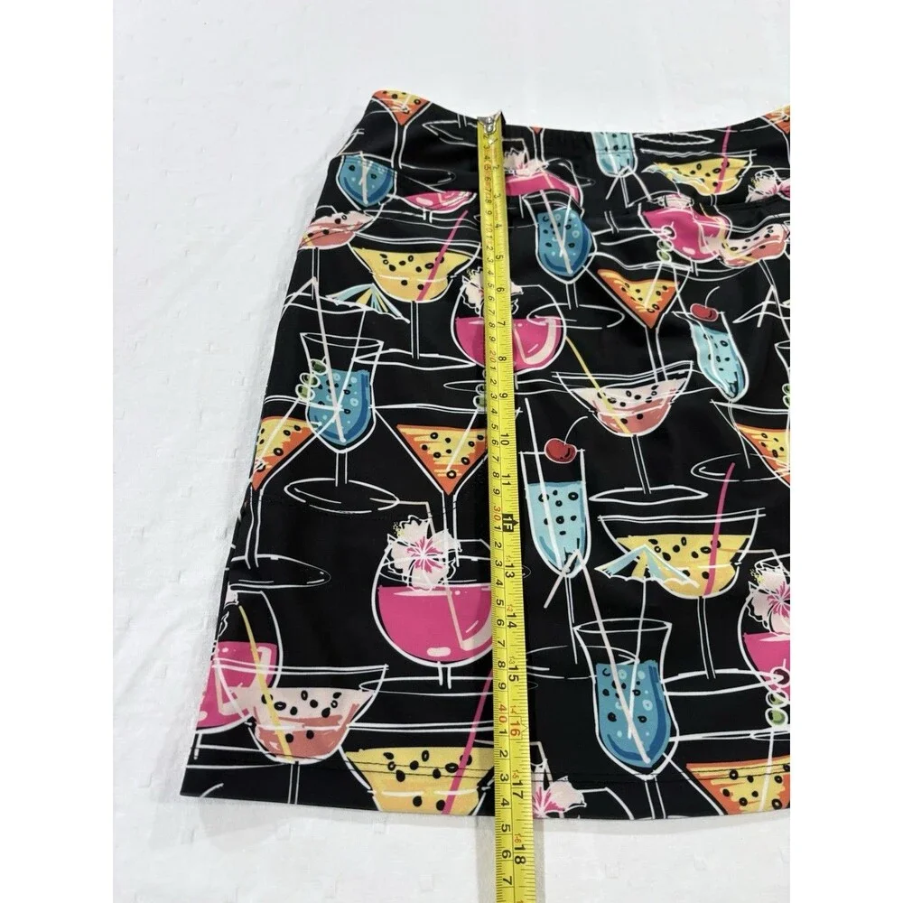 Bskinz Cheers Black Cocktail Skort Size M Tennis Pickleball Skirt Pockets